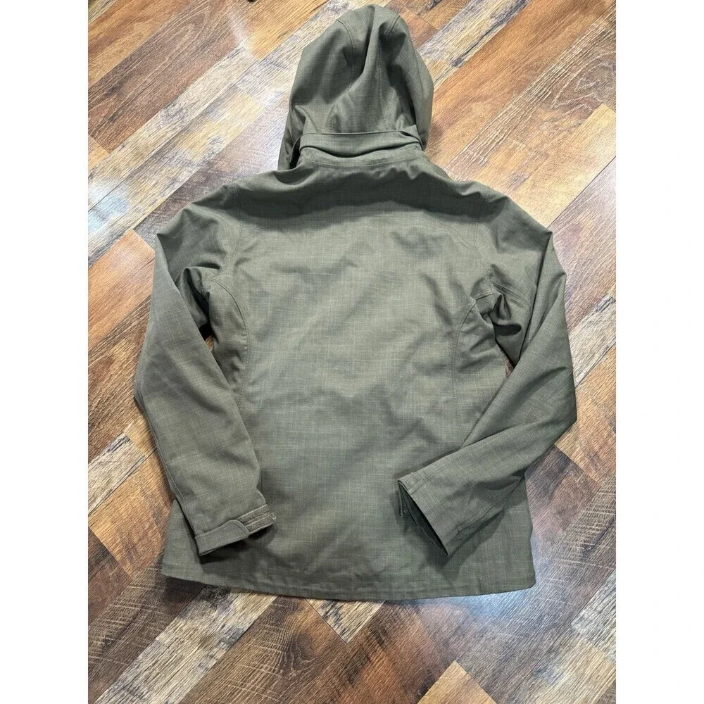 REI Jacket Women's small Soft Shell Fleece Lined Green Hooded Full Zip Coat - Picture 8 of 8